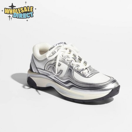 CHANEL SNEAKERS White & Silver - CC7