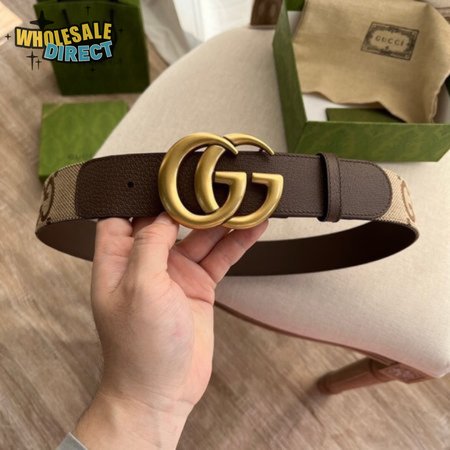 GUCCI DOUBLE G BUCKLE GG SUPREME CANVAS BELT