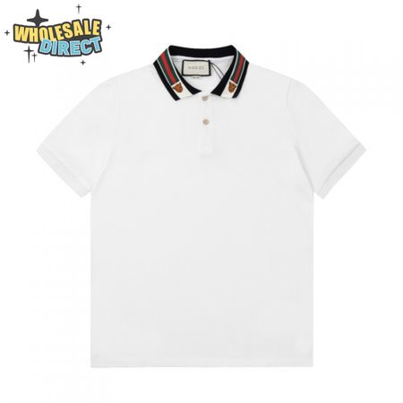 GUCCI COTTON POLO WITH WEB AND FELINE HEAD