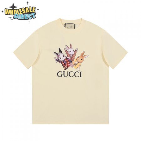 Gucci Rabbits Print Print Cotton T-Shirt White