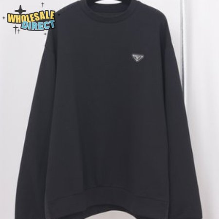 Prada Re-Nylon Logo Plaque Sweater Black