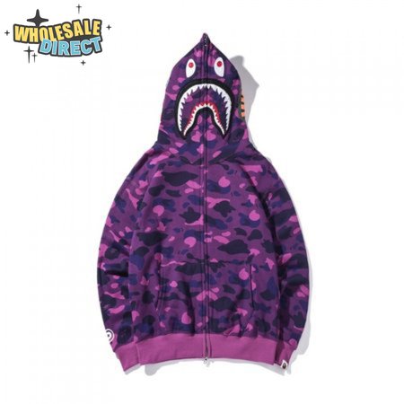 BAPE Color Camo Shark Full Zip Hoodie (FW21) Purple
