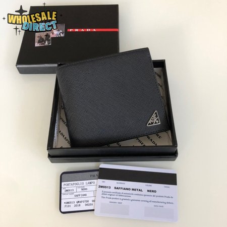 Prada Saffiano Leather Bi-Fold Wallet Black