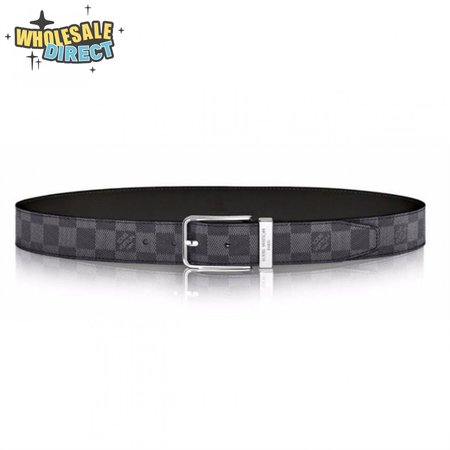pont neuf belt damier graphite 35mm black grey- lbp004