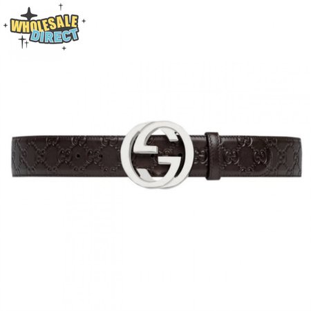 Gucci Guccissima Leather Interlocking GG Buckle Belt - BPR008