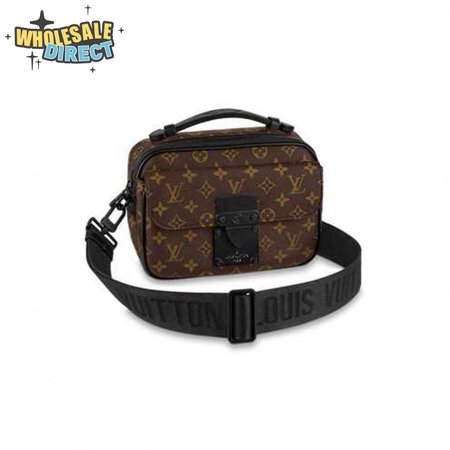 s lock messenger bag monogram macassar coated canvas - lbb05