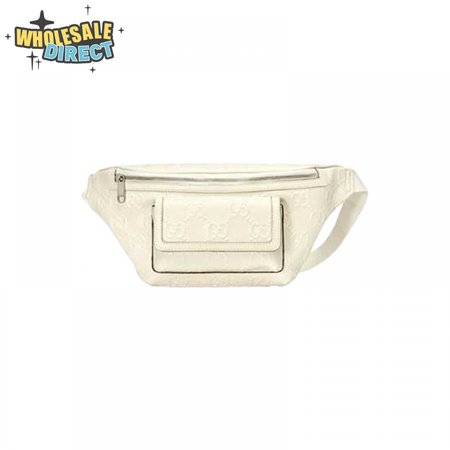 Gg Embossed Belt Bag In White Gg Embossed Leather GBB018