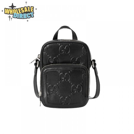 Gg Embossed Mini Bag In Black Leather GMB017