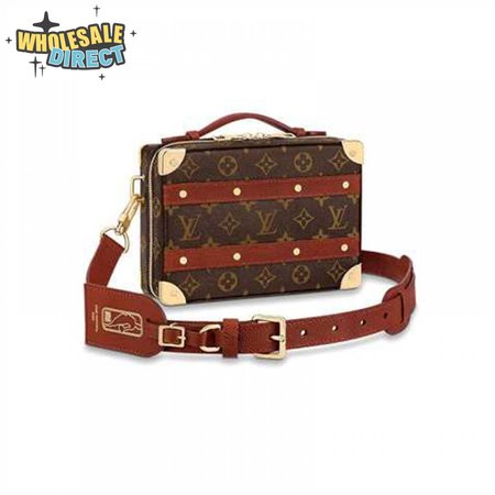 nba handle trunk monogram coated canvas textile lining in brown - lmb009