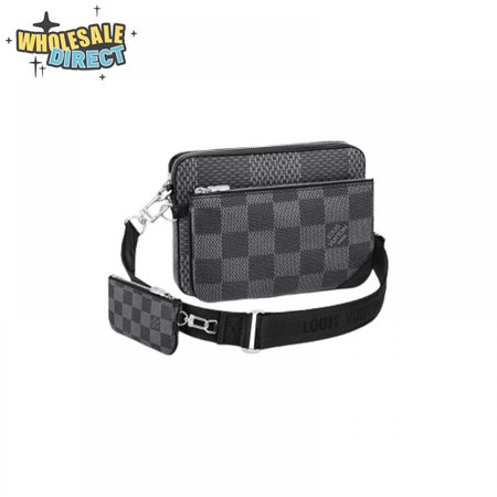 trio messenger damier graphite canvas lmb027