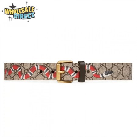 GUCCI SNAKE PRINT GG SUPREME BELT - B42