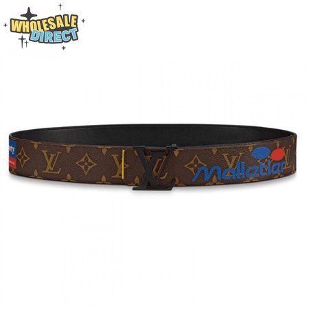 initiales belt monogram logo story 40mm brown - b129