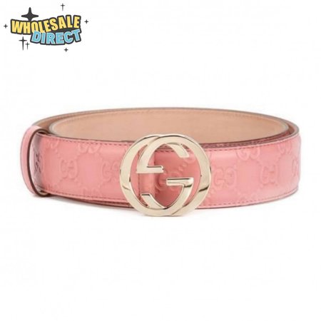 GUCCI INTERLOCKING G-BUCKLE LEATHER BELT - B2