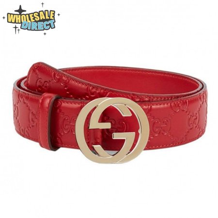 GUCCI INTERLOCKING G-BUCKLE LEATHER BELT - B3