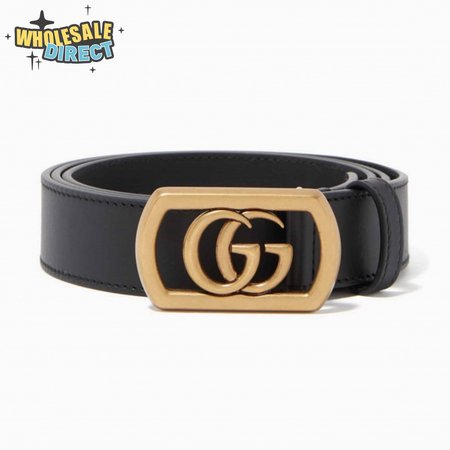 GUCCI BELT WITH FRAMED DOUBLE G BUCKLE - B8