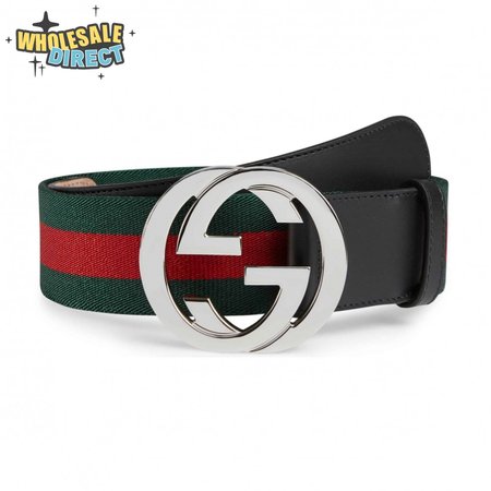 GUCCI MEN'S WEB STRIPED CANVAS BELT - B9