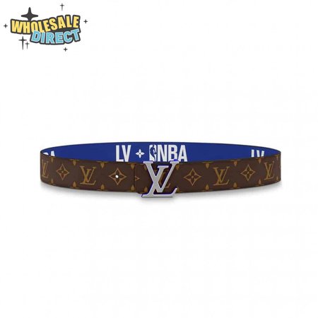 x nba 3 steps 40mm reversible monogram canvas belt - b113
