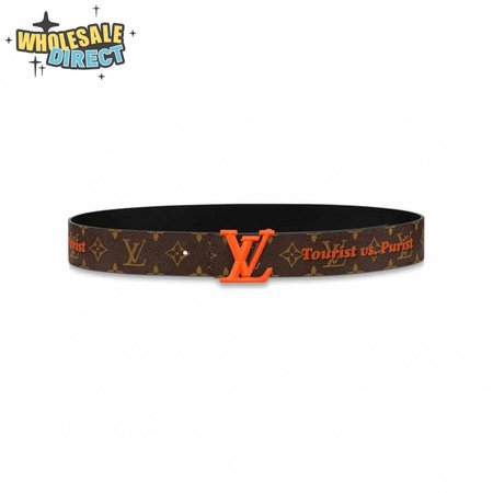 pyramide 40mm reversible belt monogram canvas recto side - b76