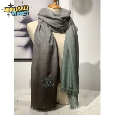 Chanel cashmere shawl dark green