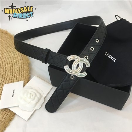 chanel logo buckle belt