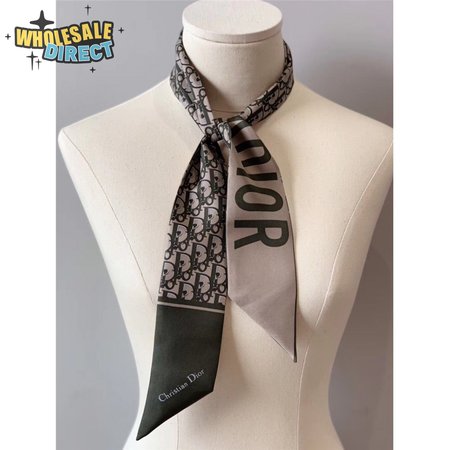 Dior letters small ribbon green