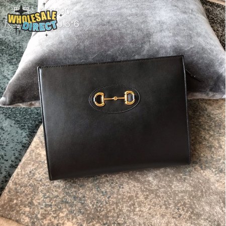 gucci 1955 Horsebit Pouch Clutch Bag black