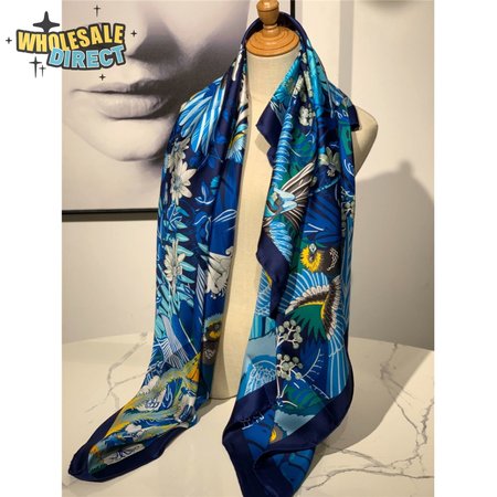 hermes ladies summer silk scarf Dark blue