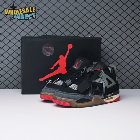 Off-White X Air Jordan 4 Bred CV9388-001 Men's