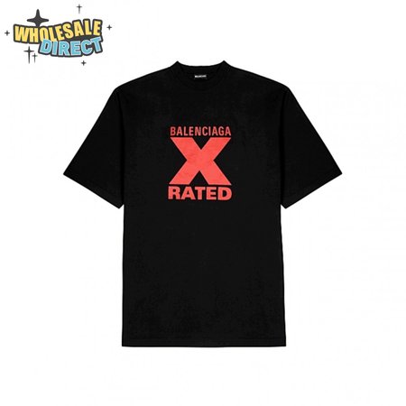 BALENCIAGA X-RATED BLACK COTTON-JERSEY T-SHIRT - BB39
