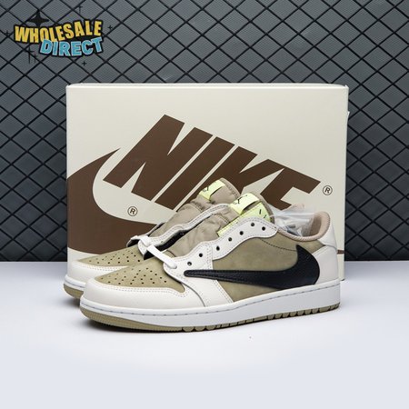 Jordan 1 Retro Low Golf Travis Scott Neutral Olive FZ3124-200 Unisex