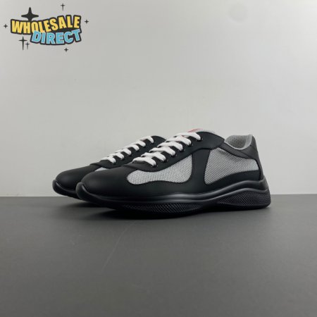 Prada America's Cup Black Silver Sneakers