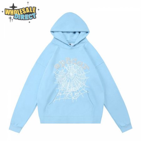 Sp5der Hoodies Light Blue