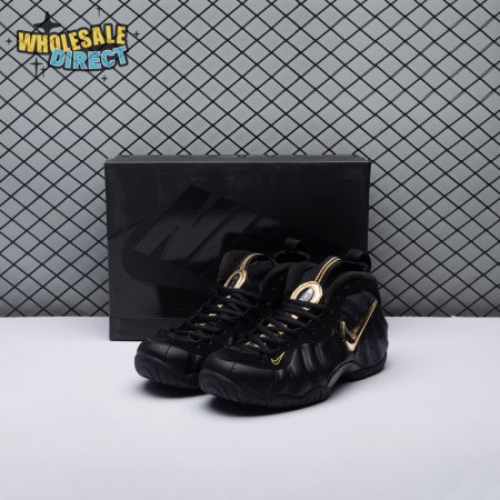 Nike Air Foamposite Pro Black Metallic Gold 624041-009 Unisex