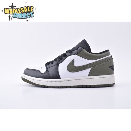 Jordan 1 Low Black Toe Medium Olive 553558-092 Unisex