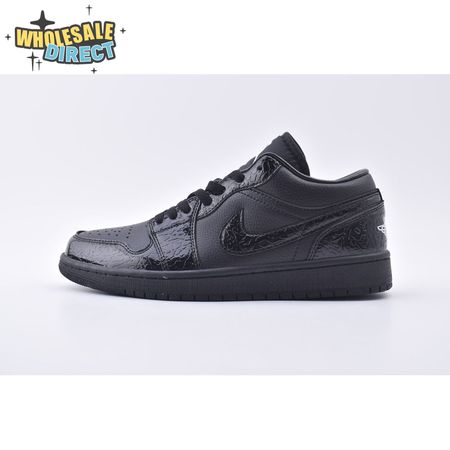 Jordan 1 Low SE Patent Elephant Black HJ7743-010 Unisex