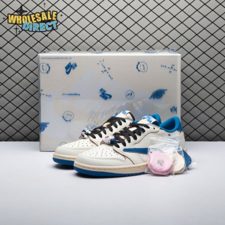 Jordan 1 Retro Low OG SP Fragment x Travis Scott Sail Military Blue DM7866-104 Unisex