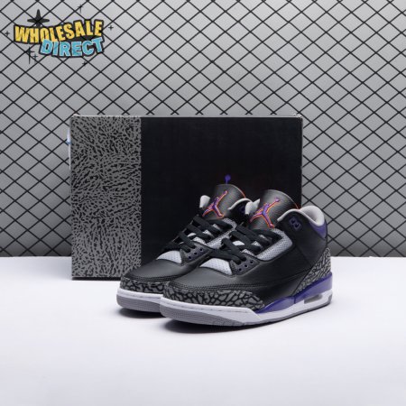 Jordan 3 Retro Black Court Purple CT8532-050 Men's