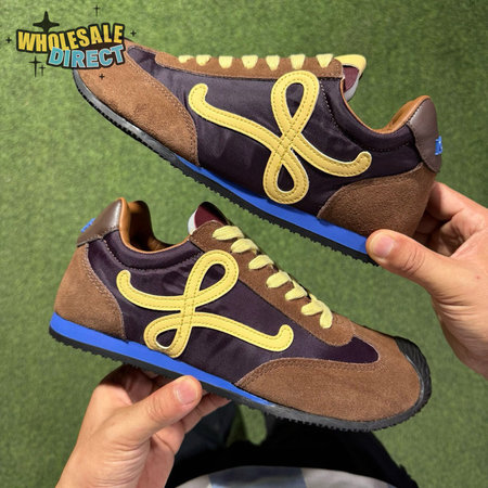 LOEWE Flow Runner Coffee,Yellow and Blue