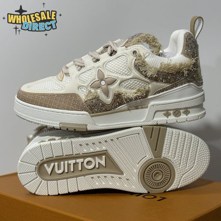 Skate Sneaker in Apricot with Diamonds