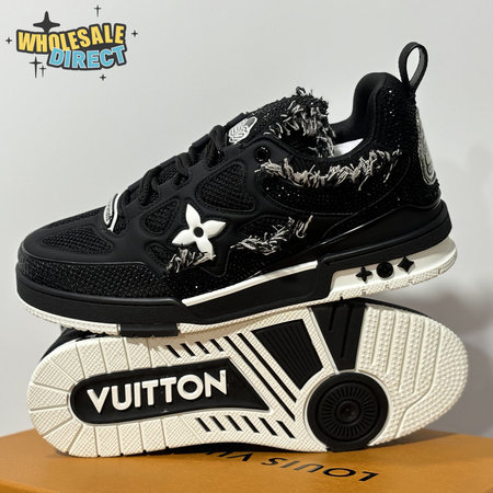 Skate Sneaker in Black with Diamonds