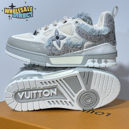 Skate Sneaker in Grey with Diamonds