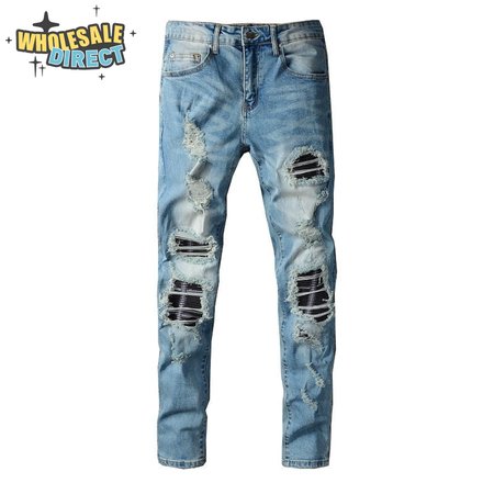 Amiri Ripped Jeans Blue / Black