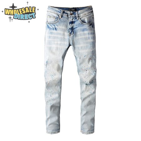 Amiri Splatter Jeans White