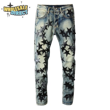 Amiri Stars Jeans Bleached Blue