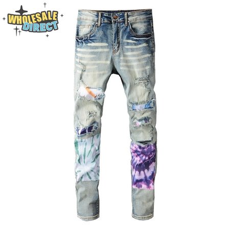 Amiri Tie-Dyed Jeans Blue / Purple