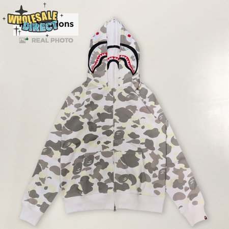 Bape City Camo Shark Wide Zip Double Hoodie