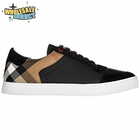 BURBERRY LEATHER AND HOUSE CHECK SNEAKERS - BBR26