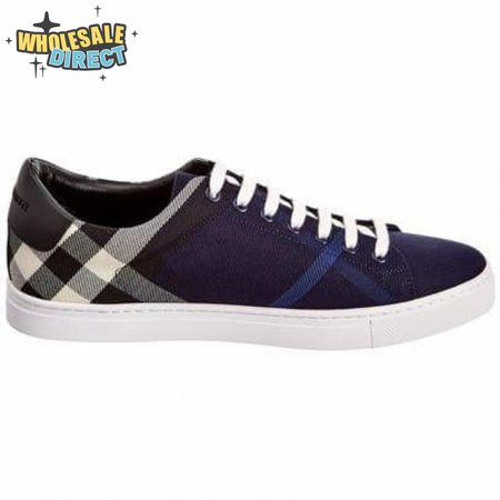 BURBERRY ALBERT HOUSE CHECK & LEATHER LOW-TOP SNEAKER - BBR4