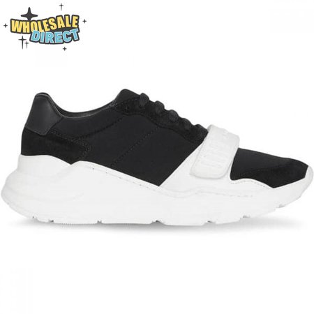 BURBERRY SUEDE AND NEOPRENE HIGH-TOP SNEAKERS - BBR20