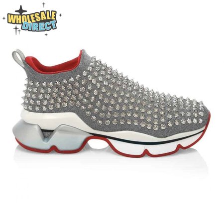 CHRISTIAN LOUBOUTIN GREY SPIKE SOCK SNEAKER- CL50